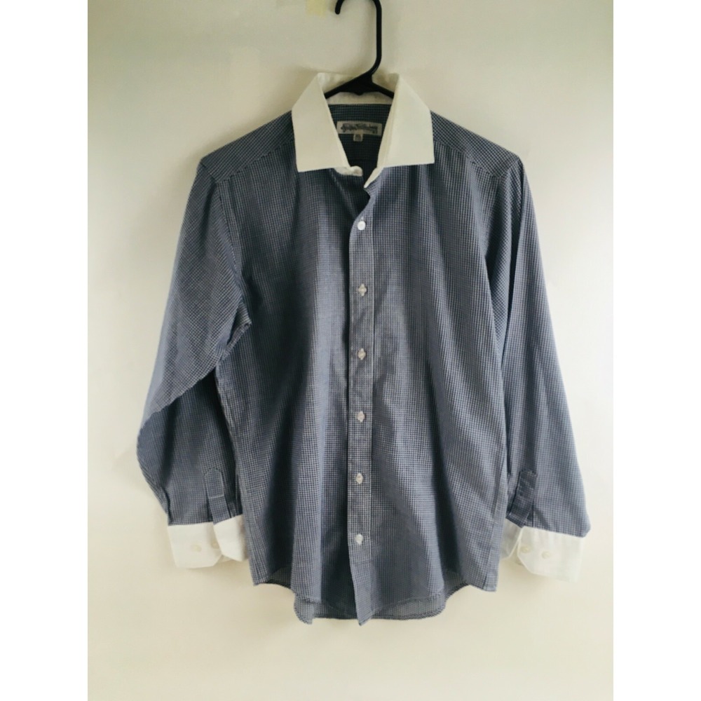 Egon Von fursten Berg Men's Shirt Size 14½ Button Up Long Sleeve Check Regular